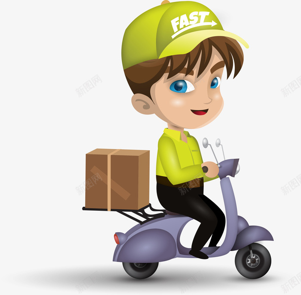 俏皮卡通风格摩托车外卖员png免抠素材_88icon https://88icon.com 俏皮 卡通风格 外卖小哥 外卖骑手 小清新 快递员 送餐 骑手