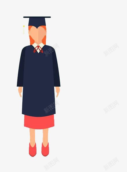 手绘毕业女学生图png免抠素材_88icon https://88icon.com 创意 卡通手绘 学士帽 学士服 学生 帽子 毕业 水彩