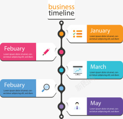 月份时间轴项目进度月份时间轴矢量图高清图片