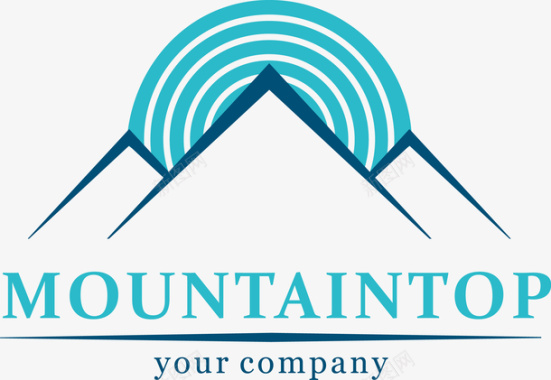 水墨山水山脉logo创意图标图标