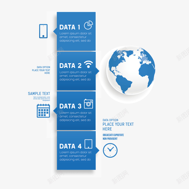 地球分类图矢量图ai免抠素材_88icon https://88icon.com 信息图 地球 数字分类图 矢量图