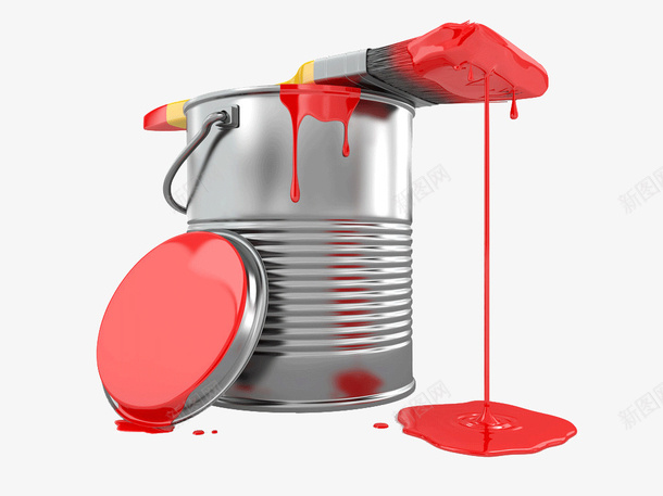 油漆桶粉刷红色油漆psd免抠素材_88icon https://88icon.com 染料 油漆 油漆桶 油漆涂料 粉刷 粉刷工具 红色油漆