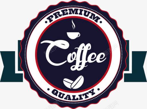 大徽章咖啡标签图标图标