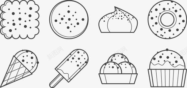 麦子蛋糕西式甜品简洁线条图标图标