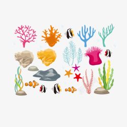 热带海洋卡通热带海洋珊瑚藻高清图片