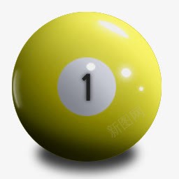 数字设计3D立体台球数字1图标图标