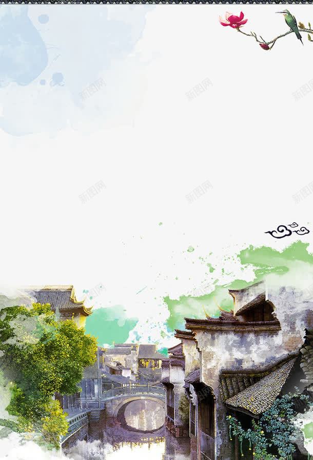 春季水墨风江南景色边框png免抠素材_88icon https://88icon.com 叶子装饰 大自然景色 手绘 春季 春色 树木装饰 植物装饰 花朵装饰