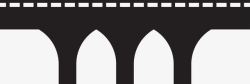 拱形桥黑色长桥图标高清图片