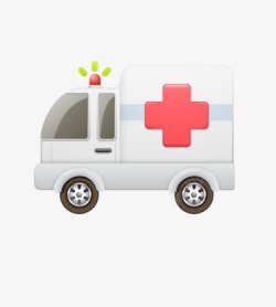 医疗卫生图标卡通救护车图标高清图片
