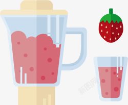 草莓果汁搅拌机素材
