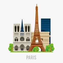 圣母院法国巴黎著名旅游城市高清图片