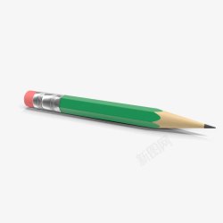 书写桌子绿色短铅笔高清图片