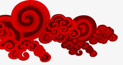 红色中国风大气云朵素材