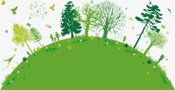世界植树绿色平面世界湿地日卡通植物树林高清图片
