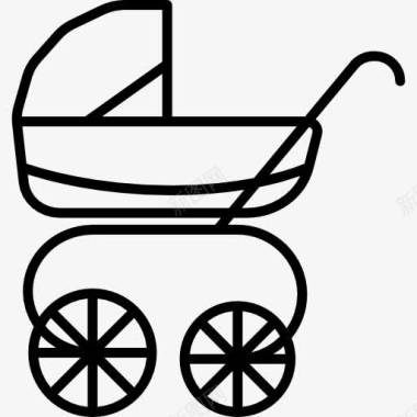手推车老式的婴儿车图标图标