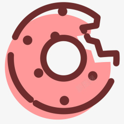 粉色甜甜圈卡通插画矢量图素材
