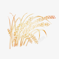 稻子手绘稻子矢量图高清图片