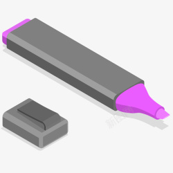 紫色荧光笔插画素材