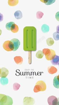 夏天冰激凌卡通绿豆冰棍高清图片