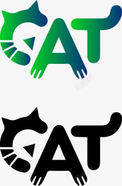 猫logo可爱猫咪logo图标高清图片