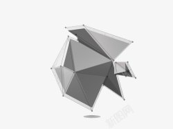 灰色立体三角形素材