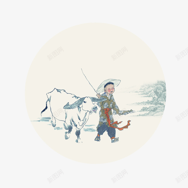 清明水墨风圆形放牛的孩子psd免抠素材_88icon https://88icon.com 150DPI 圆形山水画 放牛的孩子 水墨山水画 清明水放牛的孩子 清明节日 清明节海报 清明节踏青 源文件