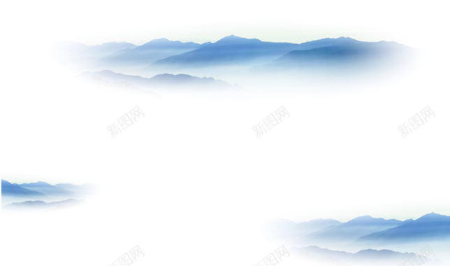 中国风淡雅水墨远山矢量背景背景