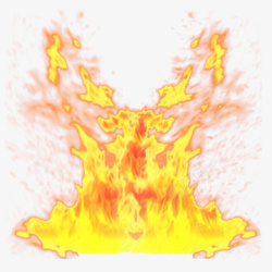 火形状大火黄色火焰特效透明合集高清图片