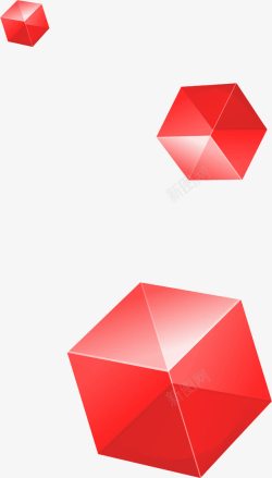 红色渐变创意不规则简约几何形状素材