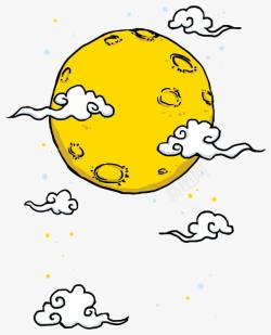 中秋节祥云明月素材