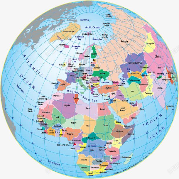 地球仪png免抠素材_88icon https://88icon.com 世界地图 国家 地球仪 地理 彩色卡通 生活百科 非洲