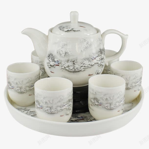 整套茶具png免抠素材_88icon https://88icon.com 家居 用品 白色 茶壶 验货