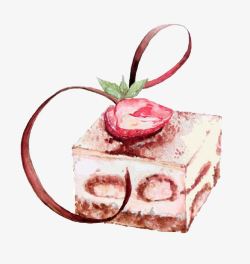 港式甜品卡通草莓蛋糕高清图片