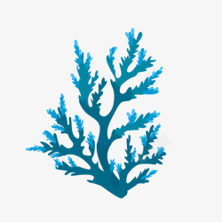 卡通深色海藻树枝海底世界珊矢量图素材