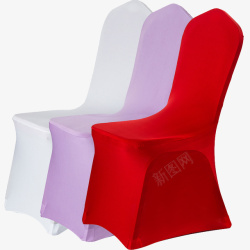 白色红色紫色凳子套素材