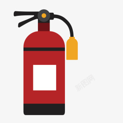 手绘消防一个红色的灭火器高清图片