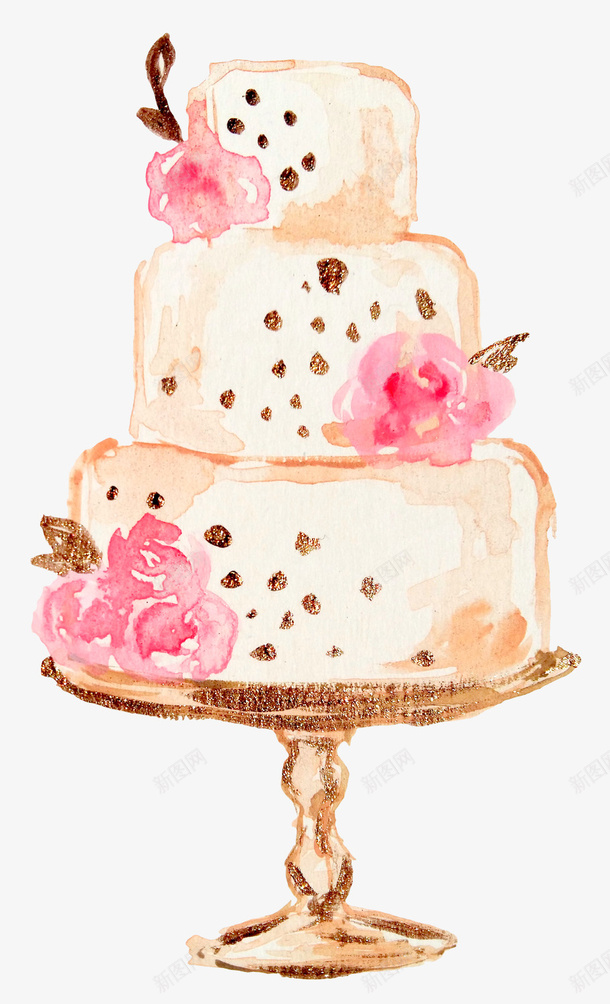 卡通手绘美丽的蛋糕png免抠素材_88icon https://88icon.com 创意 动漫动画 卡通手绘 甜品 简约 美丽的蛋糕 花朵 花束蛋糕