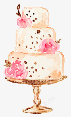 简约甜品卡通手绘美丽的蛋糕高清图片