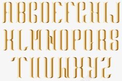 26个金色复古字母素材