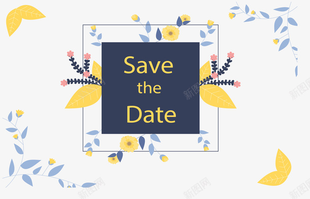 小清新树叶婚礼请帖矢量图ai免抠素材_88icon https://88icon.com 婚礼请帖 婚礼邀请函 小清新 树叶花纹 矢量png 邀请函 矢量图