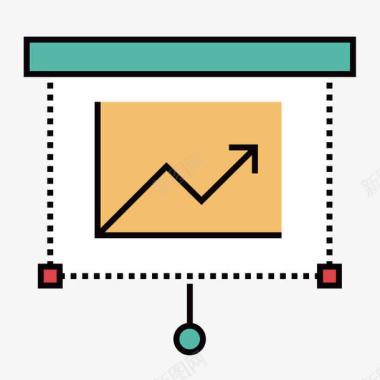 卡通坐标彩色手绘数据分析元素图标图标