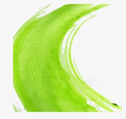 嫩绿色水彩笔刷素材