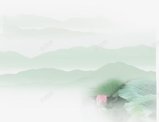 山水风景画png免抠素材_88icon https://88icon.com 山水 山水风景画 荷花 风景画