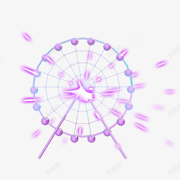 卡通摩天轮png免抠素材_88icon https://88icon.com 卡通 发光 唯美 圆形 圆球 摩天轮 玩耍 紫色 紫色光亮 设计