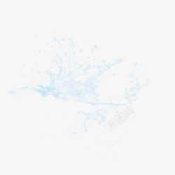 浅蓝色水花水纹喷洒的手绘高清图片
