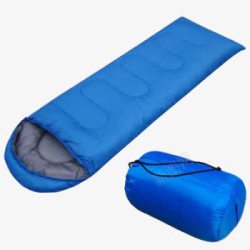 户外运动装备蓝色睡袋高清图片