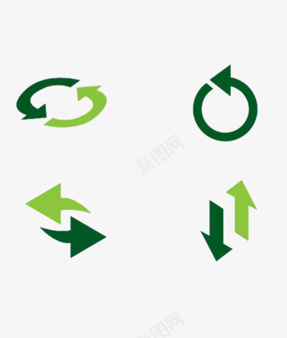 绿色能源图标绿色刷新箭头图标图标