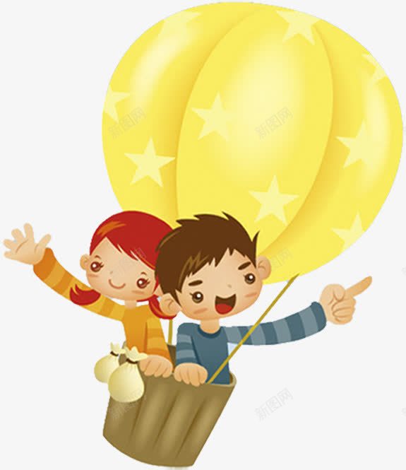 坐热气球的小孩png免抠素材_88icon https://88icon.com 卡通 小孩子 热气球