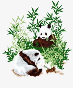 床手绘唯美大熊猫图案高清图片