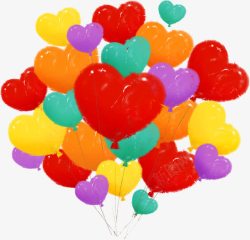 手绘幸福创意爱心气球素材